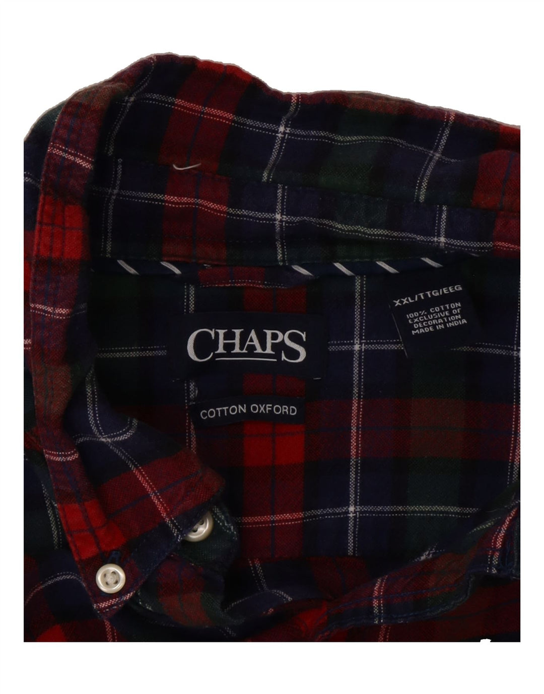 CHAPS Mens Flannel Shirt 2XL Red Check Cotton Vintage Chaps and Second-Hand Chaps from Messina Hembry 