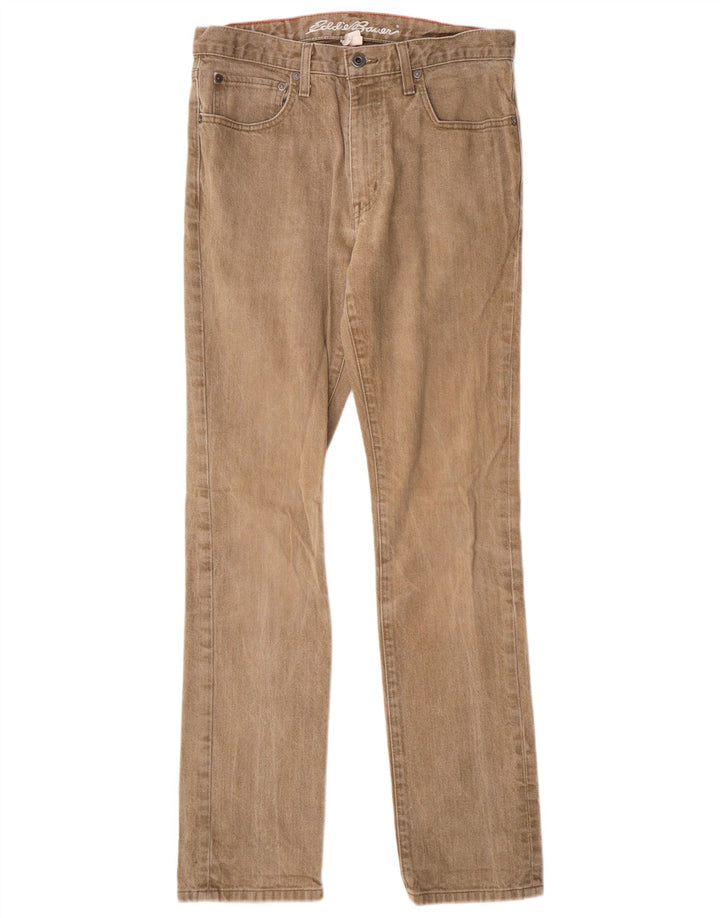 EDDIE BAUER Slim Jeans til mænd W30 L32 Beige Bomuld