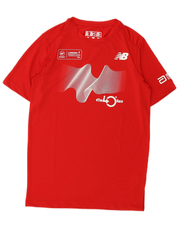 New Balance Herre Grafisk T-Shirt Top XS Rød Polyester