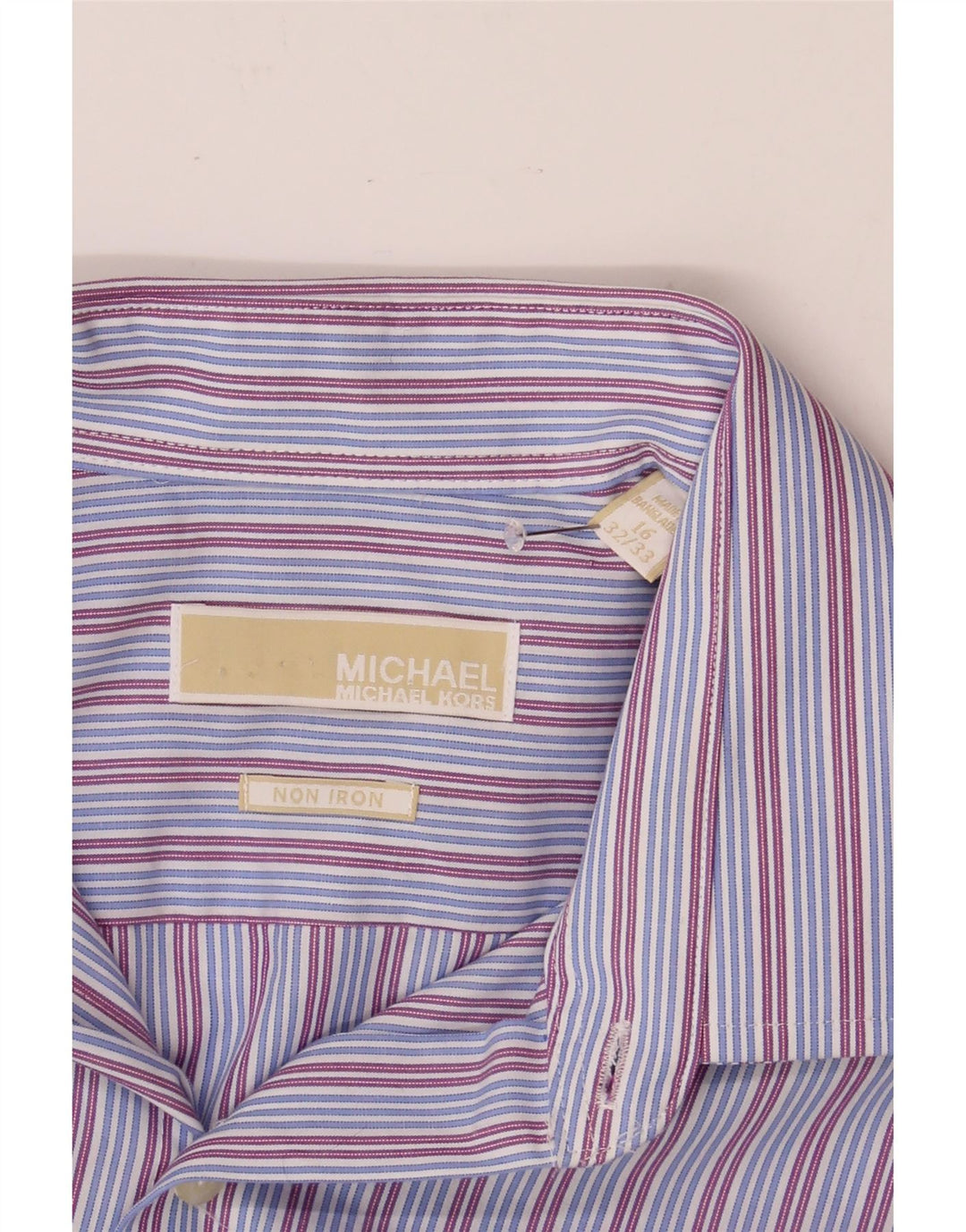 MICHAEL KORS Mens Shirt Size 16 Large Blue Striped Vintage Michael Kors and Second-Hand Michael Kors from Messina Hembry 