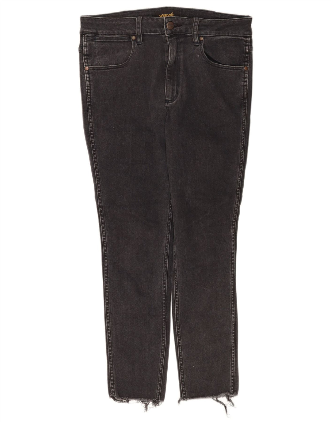 Wrangler Womens Cropped Jeans W32 L25 Sort bomuld