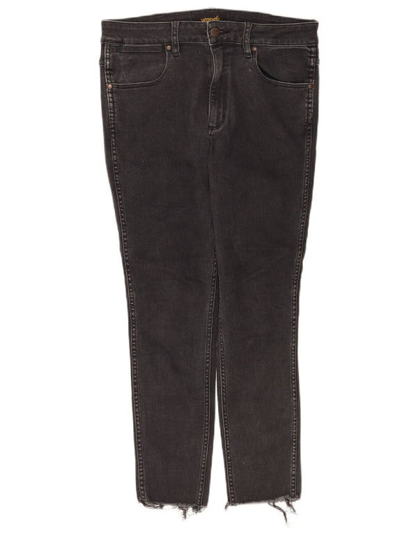 Wrangler Womens Cropped Jeans W32 L25 Sort bomuld