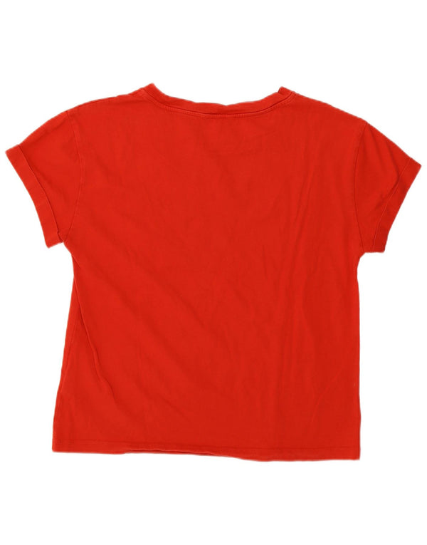 Tommy Hilfiger Dame Grafisk T-Shirt Top UK 10 Lille Rød Bomuld