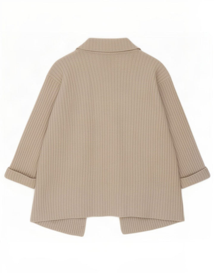 Marks & Spencer Dame Cardigan Sweater UK 10 Small Beige Uld