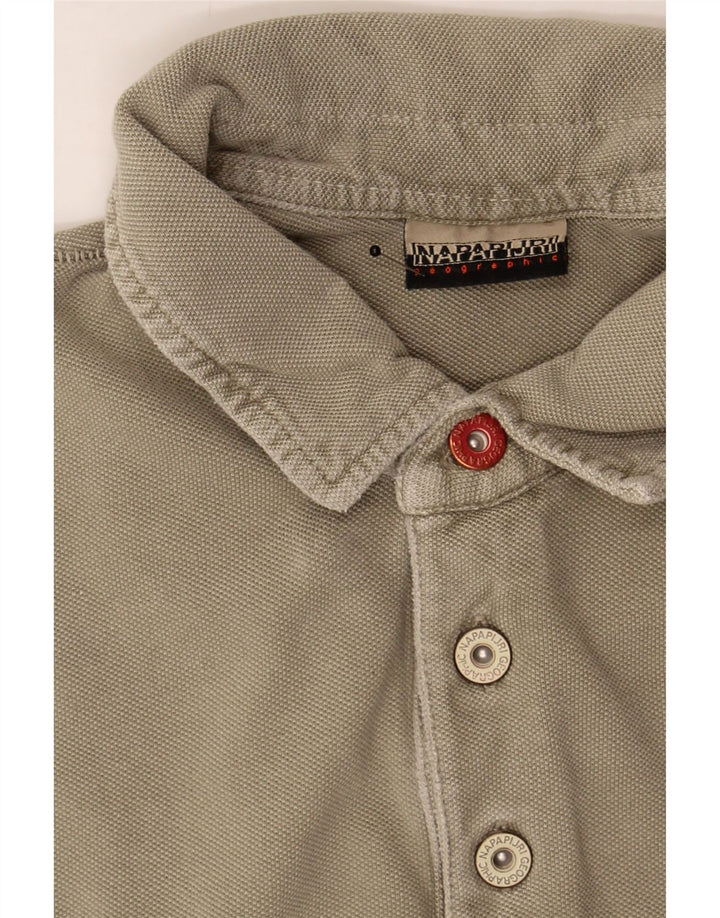 NAPAPIJRI Womens Polo Shirt UK 16 Large Beige Vintage Napapijri and Second-Hand Napapijri from Messina Hembry 