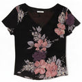 Marks & Spencer Damebluse Top UK 16 Large Black Floral Polyester