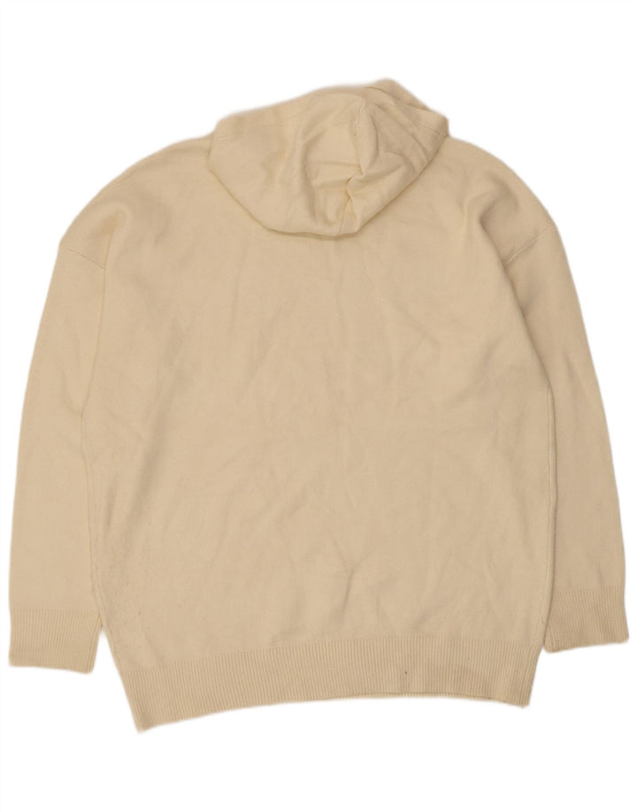 Zara Herre Hooded Loose Fit Jumper Sweater Medium Beige Viscose