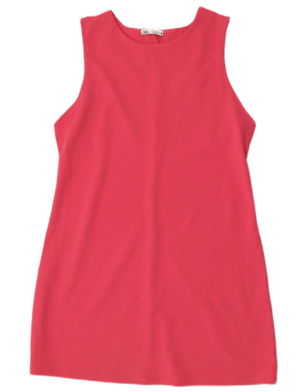 Zara Kvinders Ærmeløs Skede Kjole UK 12 Medium Pink Polyester