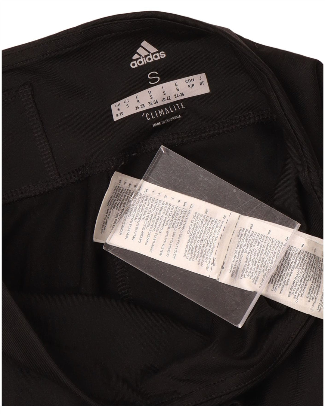 ADIDAS Dame Climalite Grafiske Capri Leggings UK 8/10 Small Black