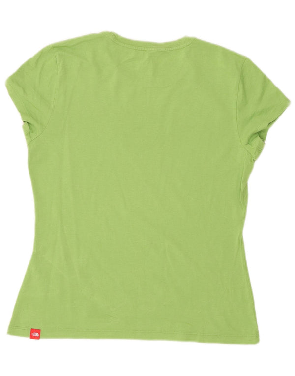 The North Face Kvinders Grafisk T-Shirt Top UK 12 Medium Grøn Bomuld