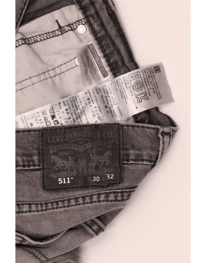 Levi's Slim Jeans til mænd W30 L30 Grå bomuld