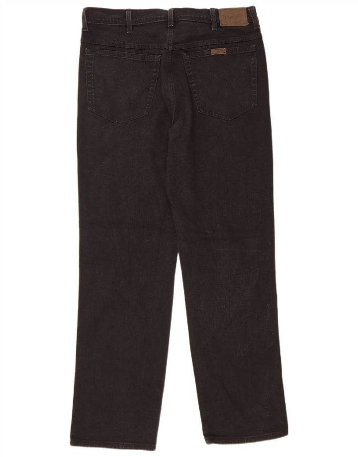 Wrangler Herre Regular Fit Straight Jeans W38 L34 Sort Bomuld