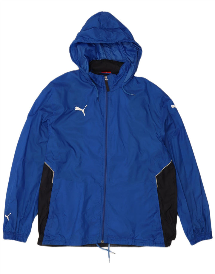 PUMA Regnjakke med hætte til mænd UK 38 Medium Blue Colourblock