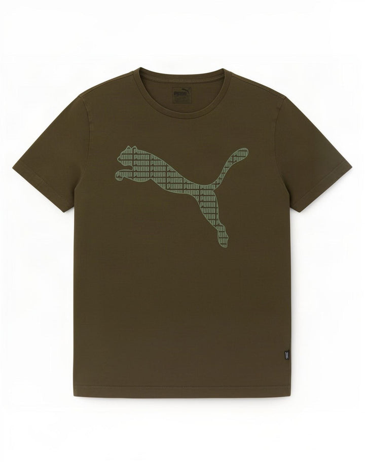 Puma Herre Grafisk T-Shirt Top Lille Khaki