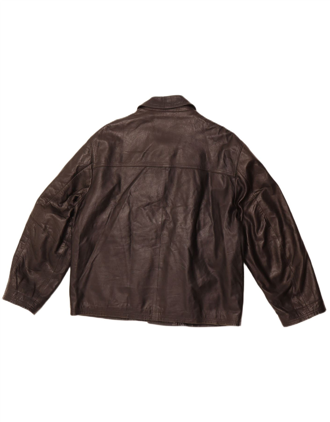 VINTAGE Herre Læderjakke UK 40 Stor Sort Læder