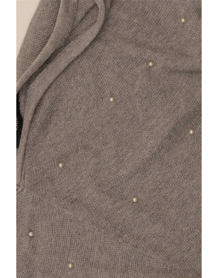 Zara Dame Oversized V-hals sweater UK 14 Medium Grey