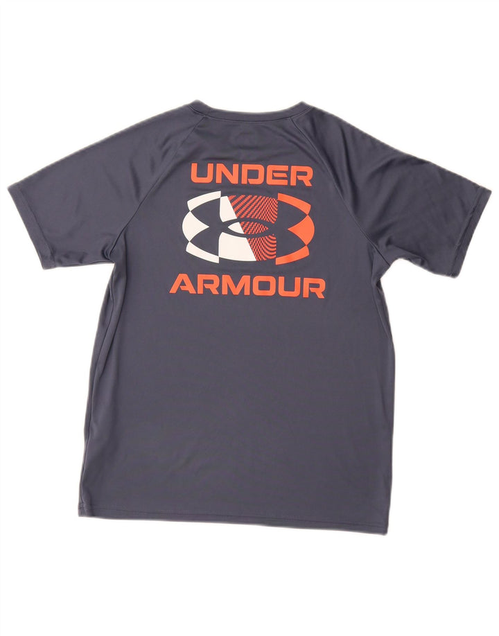 UNDER ARMOUR Drenge løs grafisk T-shirt top 9-10 år mellemgrå