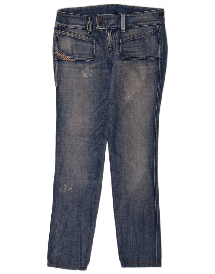 DIESEL Dame Distressed Slim Jeans W29 L32 Blå Bomuld