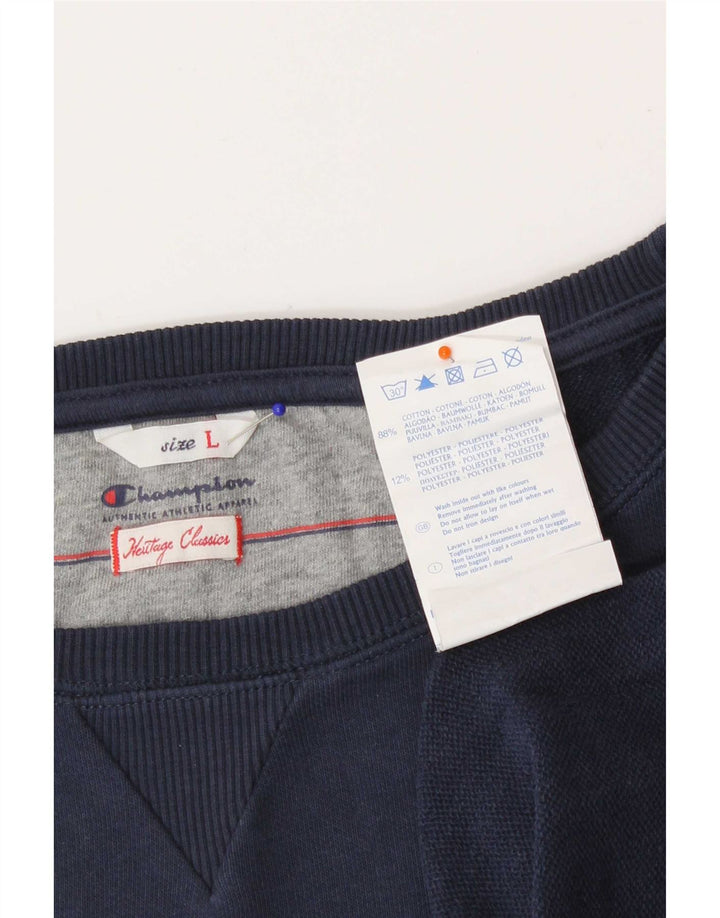 Champion Heritage Classics Grafisk Sweatshirt Jumper Large Navy Blue