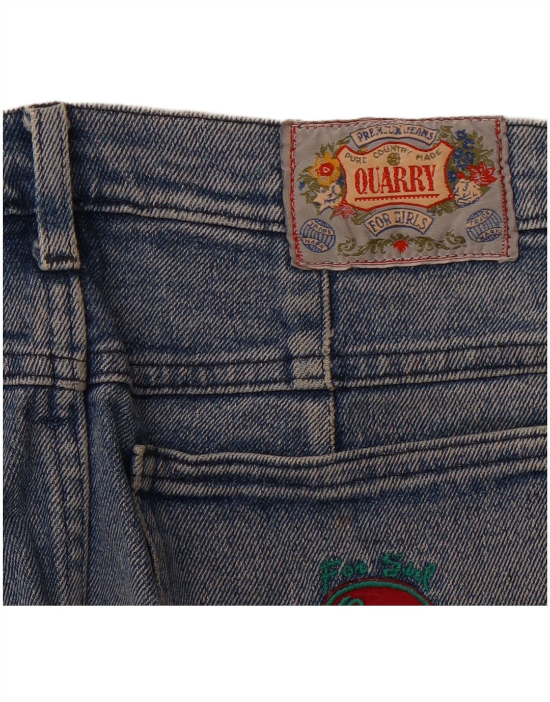 Quarry Dame Mini Denim Nederdel W31 Medium Blue Bomuld