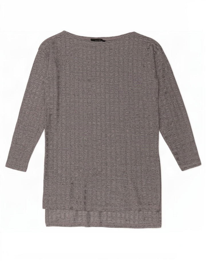 Zara Dame Langærmet Tunika Top UK 10 Small Grey Check