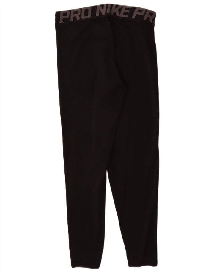 Nike Dame Dri Fit Grafiske Leggings UK 14 Medium Sort Polyester