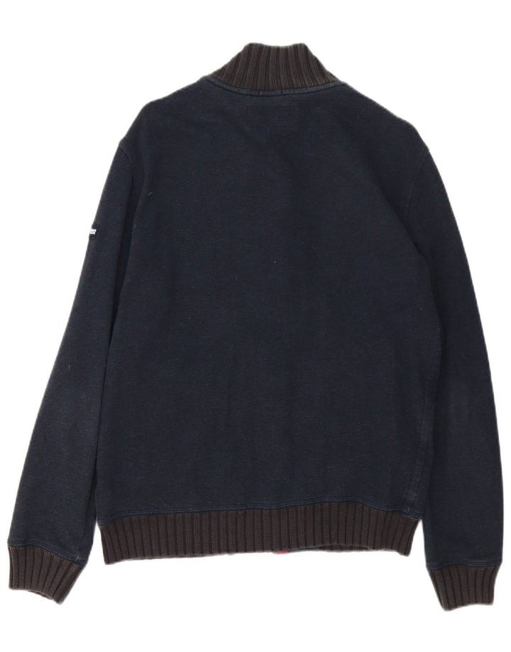 Armani Jeans Herre Cardigan Sweater Stor Marineblå Bomuld