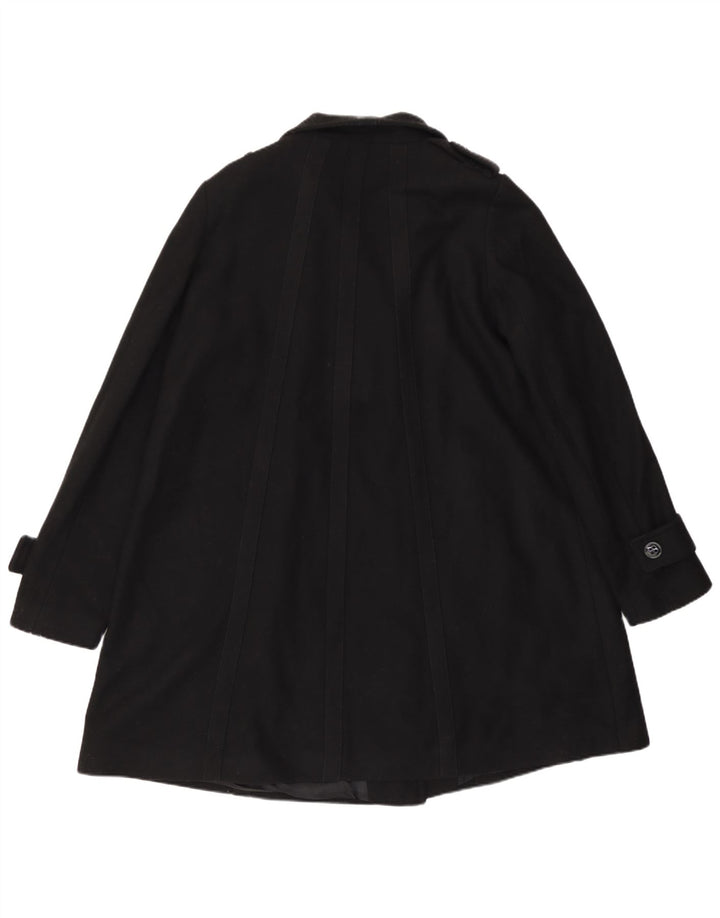 Reiss Military Overcoat til kvinder UK 12 Medium Black Wool