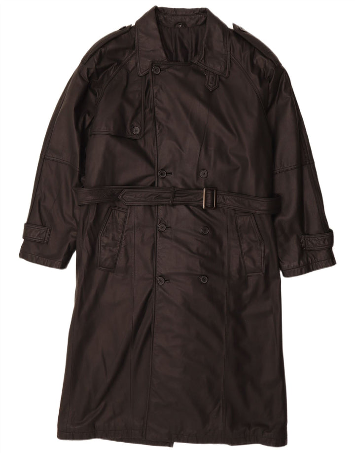 WESTBURY Læder Trench Coat til mænd IT 52 XL sort læder