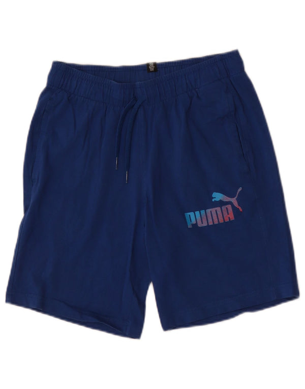 Puma drenge grafiske sportsshorts 13-14 år blå bomuld