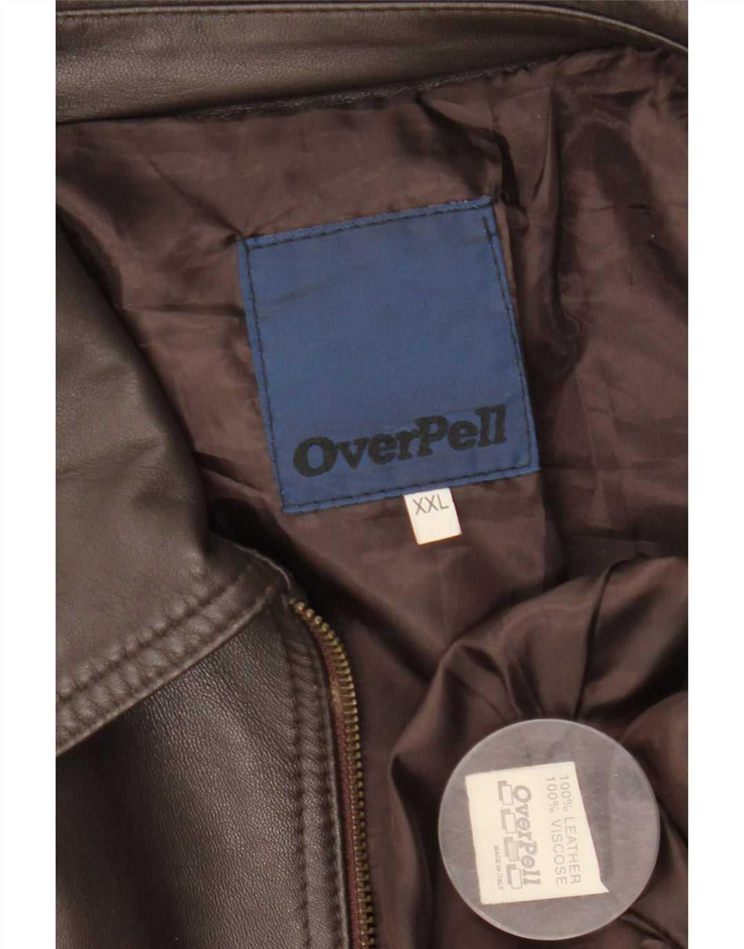 Vintage læderjakke til kvinder UK 44 2XL brunt læder