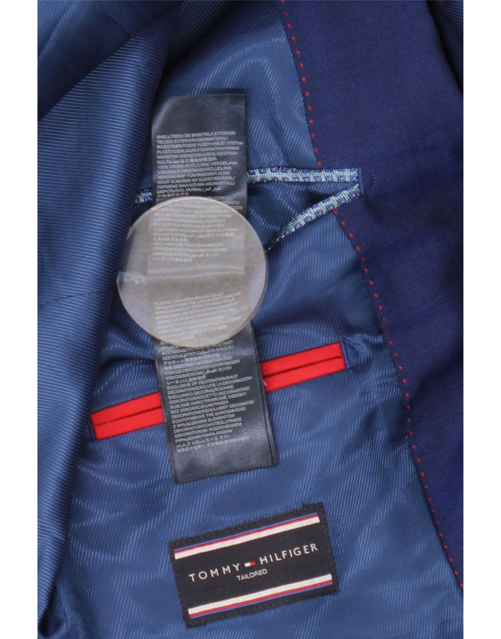 Tommy Hilfiger Herre 2-knaps blazerjakke IT 46 Small Blue Virgin Wool