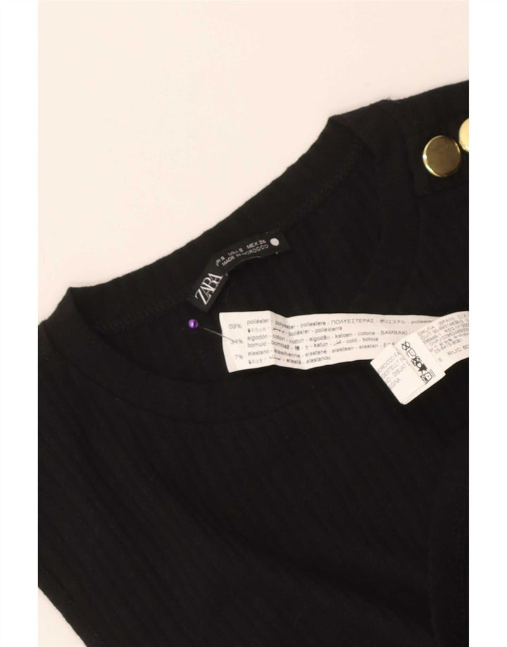 Zara Damevest Top UK 8 Small Black Polyester