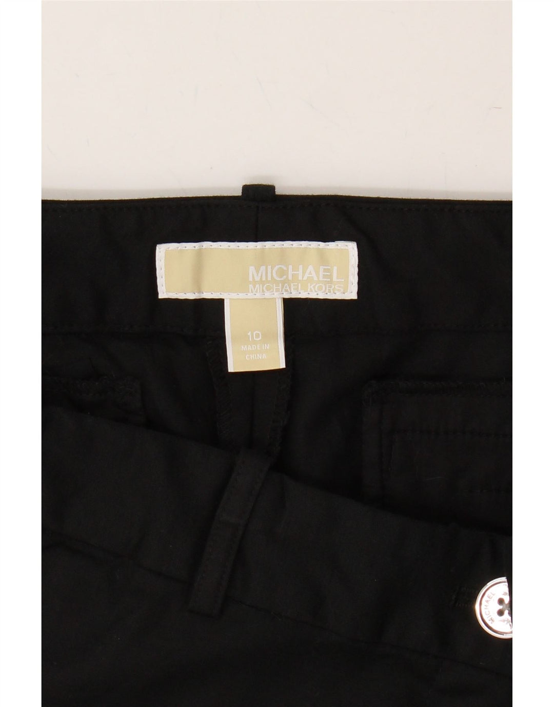 MICHAEL KORS Womens Chino Shorts US 10 Large W34 Black Cotton Vintage Michael Kors and Second-Hand Michael Kors from Messina Hembry 