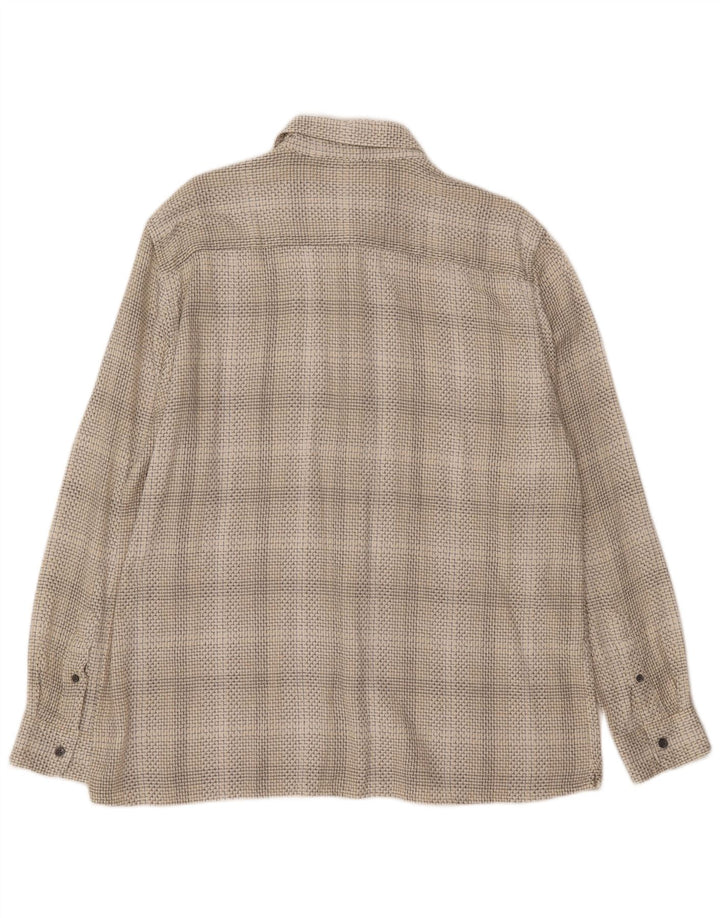 FRENCH CONNECTION Mens Shirt XL Off White Check Cotton