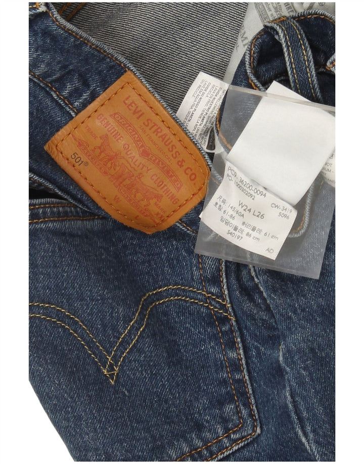 Levi's Dame 501 Straight Jeans W24 L26 Blå Bomuld