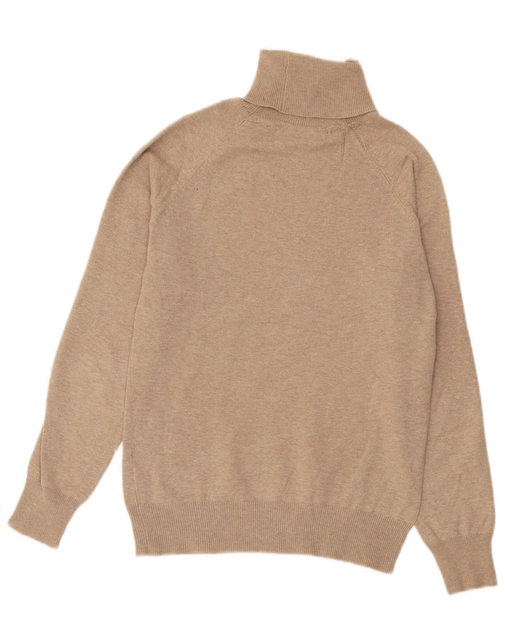 Zara Dame Rullehals Sweater UK 12 Medium Beige Bomuld