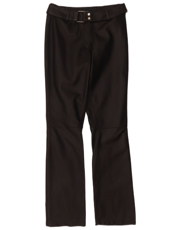 Tom Tailor Dame Bootcut læderbukser EU 34 XS W28 L32 sort læder