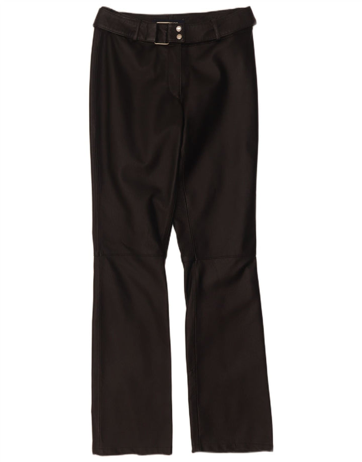 Tom Tailor Dame Bootcut læderbukser EU 34 XS W28 L32 sort læder