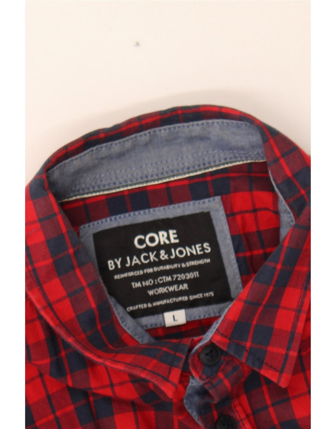JACK & JONES Mens Flannel Shirt Large Red Check Cotton Vintage Jack & Jones and Second-Hand Jack & Jones from Messina Hembry 