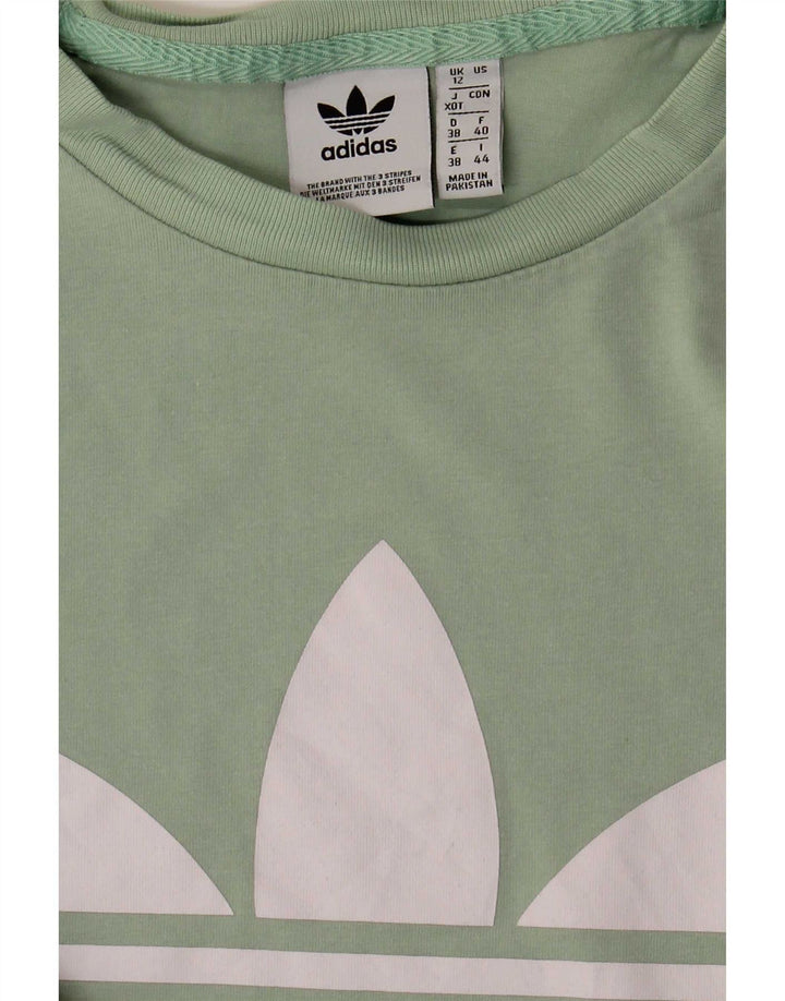 Adidas Dame Grafisk T-Shirt Top UK 12 Medium Grøn