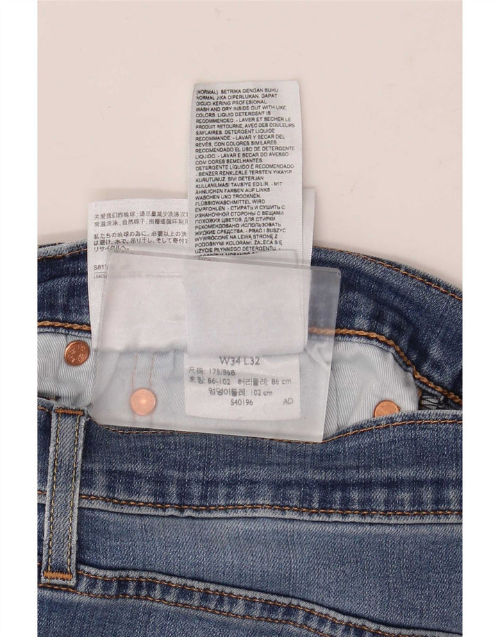 Levi's Slim Jeans til mænd W34 L32 blå bomuld