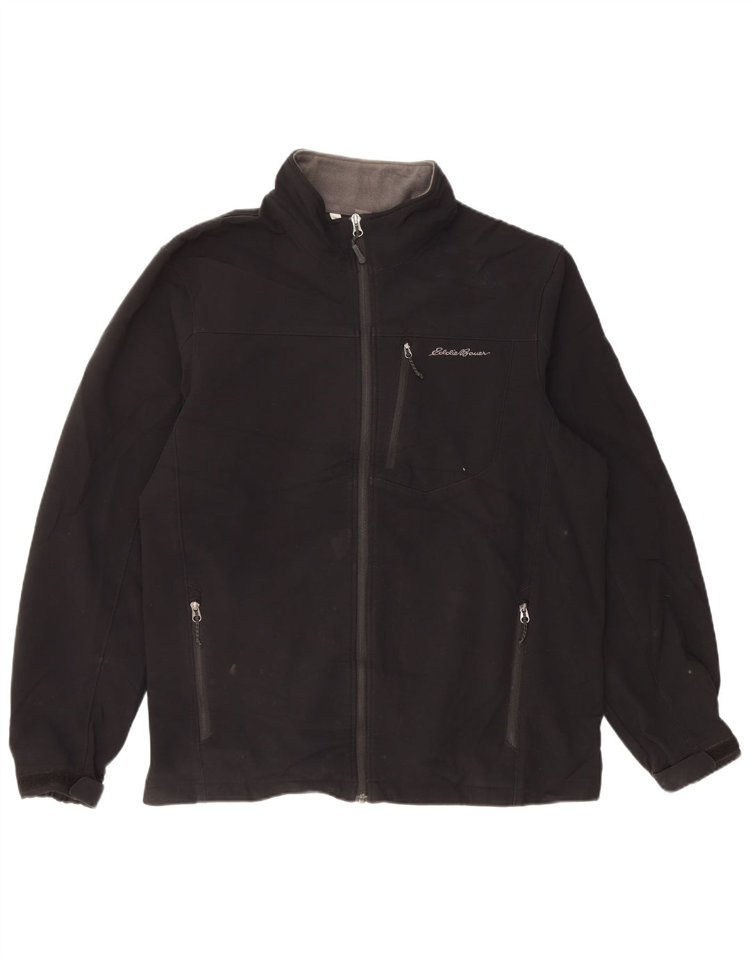 EDDIE BAUER Herre Windbreaker Jacket UK 42 XL Sort Polyester