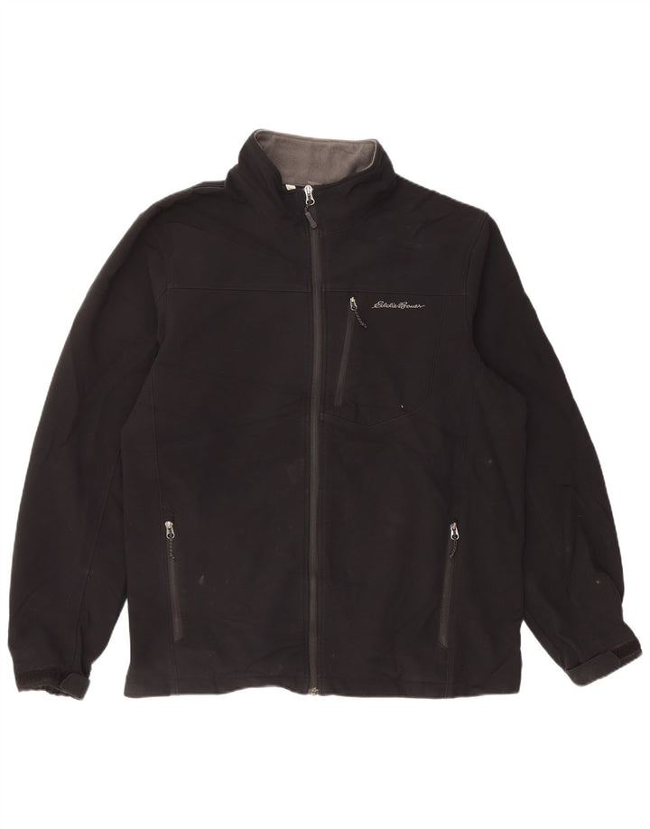 EDDIE BAUER Herre Windbreaker Jacket UK 42 XL Sort Polyester
