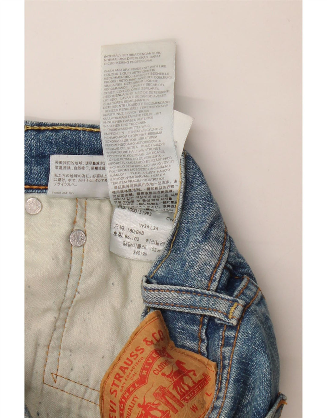 LEVI'S Herre 511 Slim Jeans W34 L34 Blå Bomuld