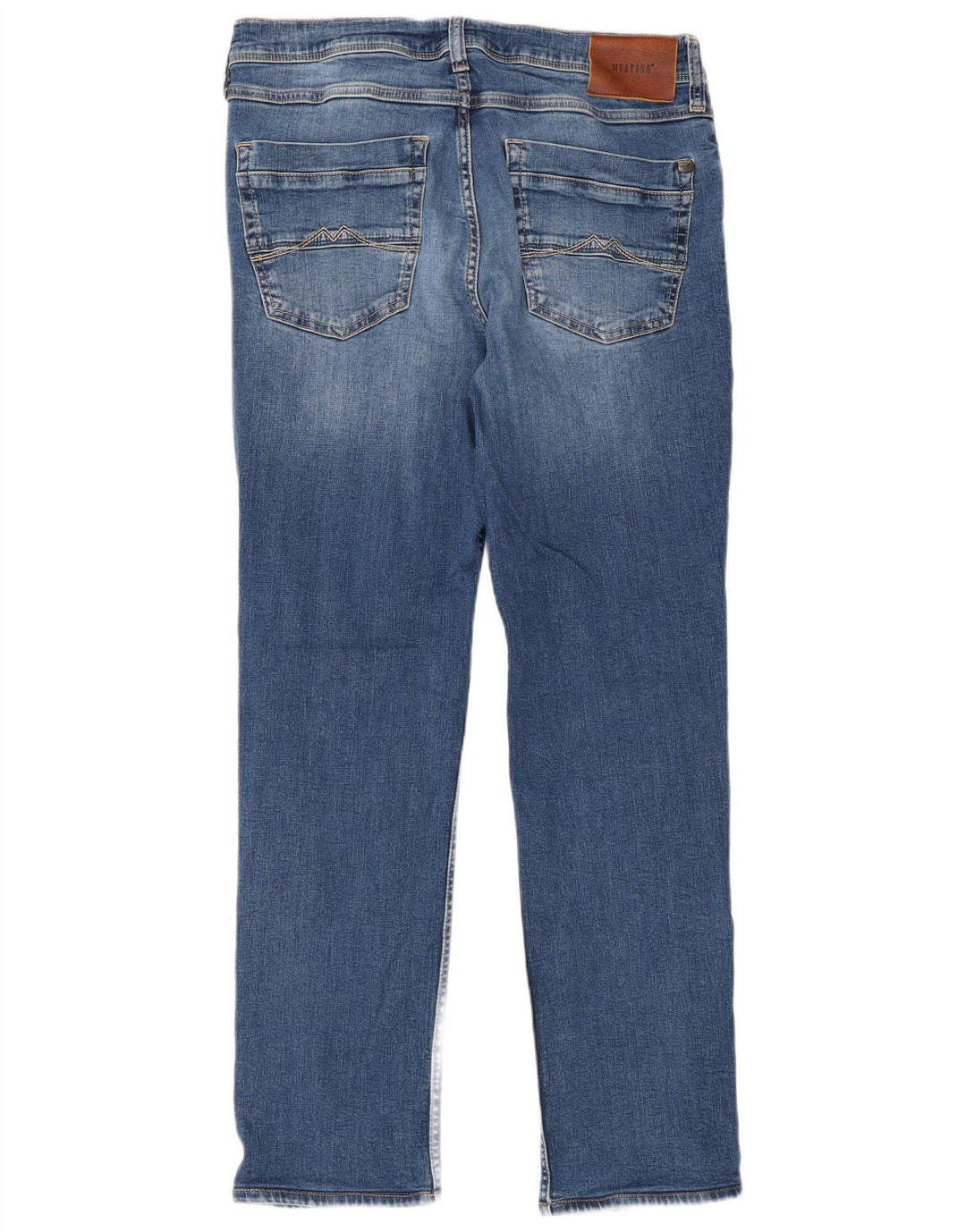 MUSTANG Mens Straight Jeans W34 L32 Blue Cotton