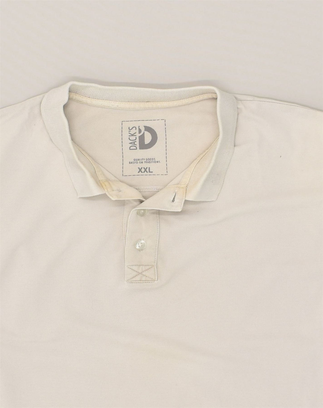 DACK'S Mens Polo Shirt 2XL Grey Cotton Vintage Dack's and Second-Hand Dack's from Messina Hembry 