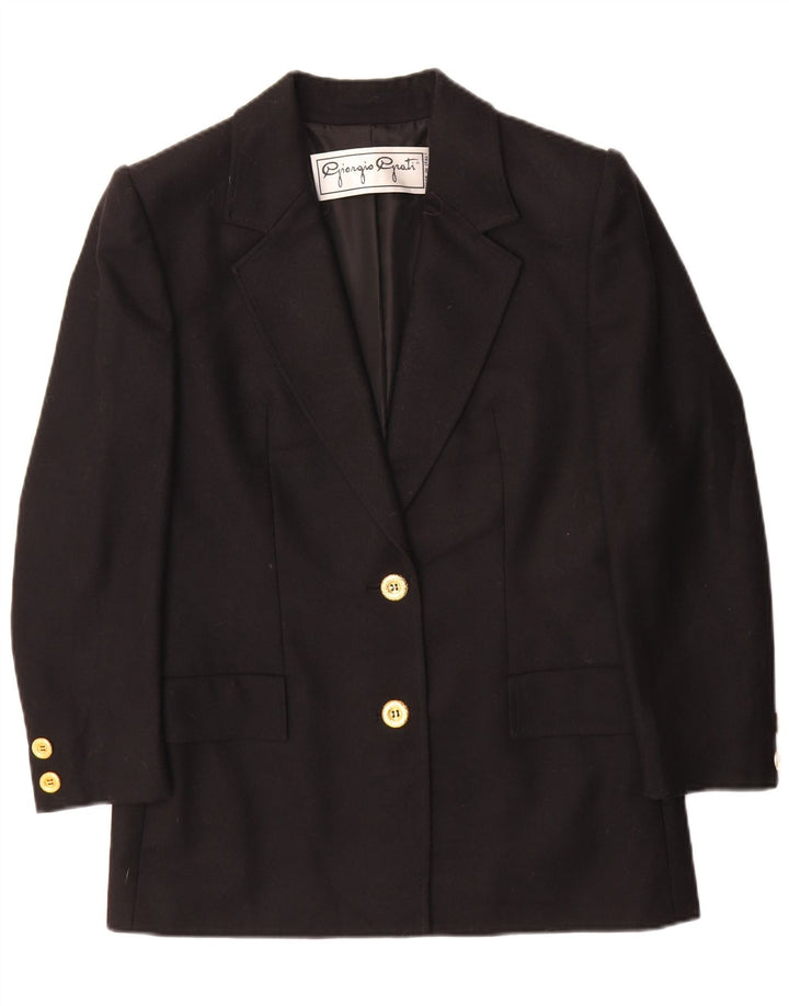 Giorgio Grati Dame 2-knaps blazerjakke IT 44 Medium Sort Uld