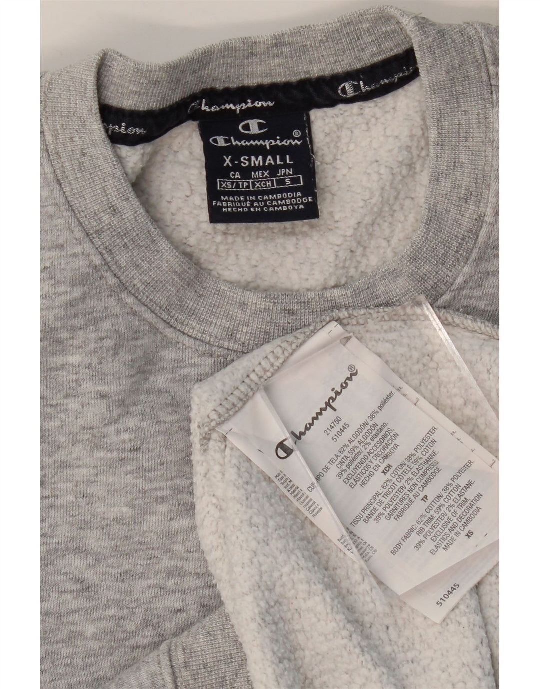 CHAMPION Sweatshirt til mænd XS Grå Flecked Bomuld