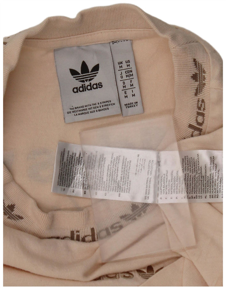 Adidas grafisk t-shirt til mænd, medium beige bomuld